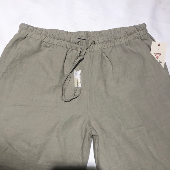 New Guess Marciano Trista Linen Wide Leg palazzo Pants Taupe S - Picture 2 of 8